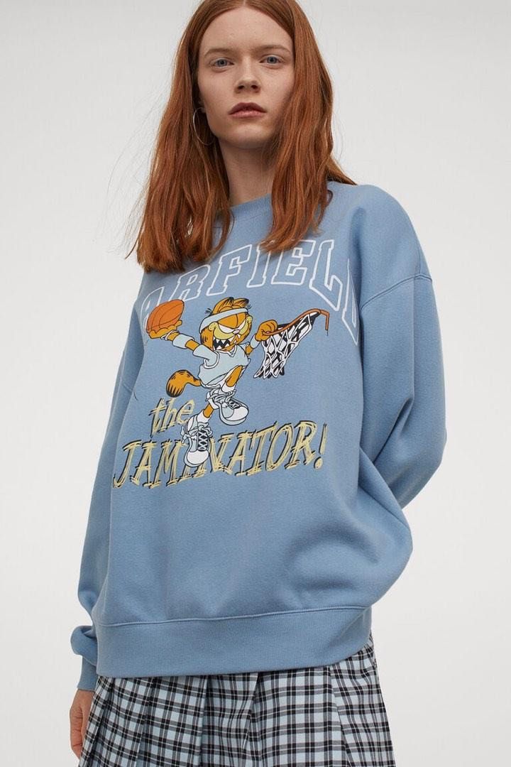 H m sweatshirt garfield Women s Fashion Tops Blouses on Carousell