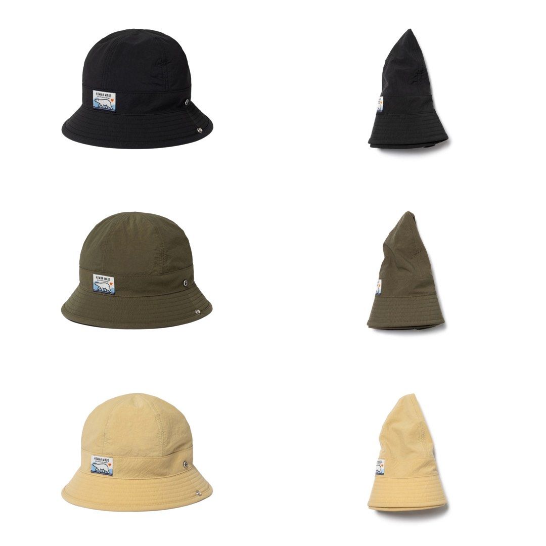 HUMAN MADE ROUND BUCKET HAT - BLACK M ハット
