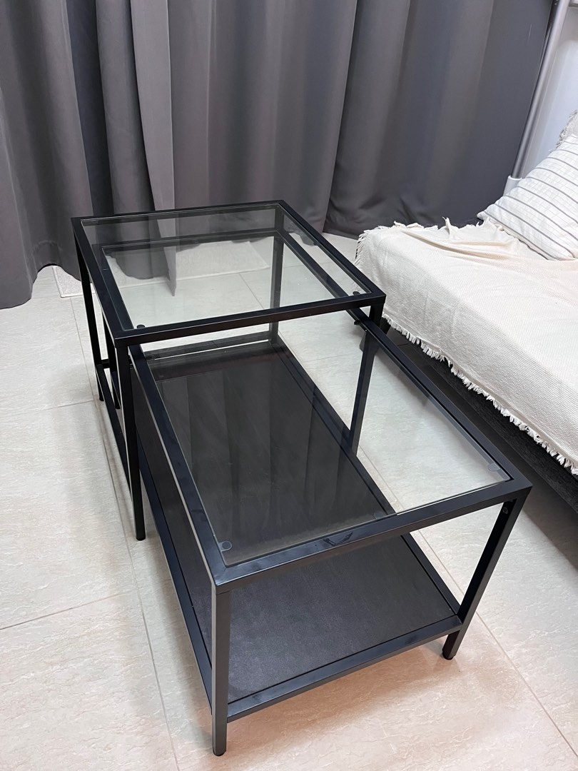 IKEA Glass Coffee Table (2 Piece), Furniture & Home Living, Furniture