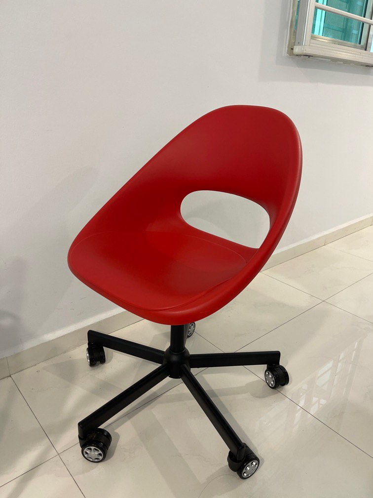 IKEA Red Office Swivel Chair, Furniture & Home Living, Furniture