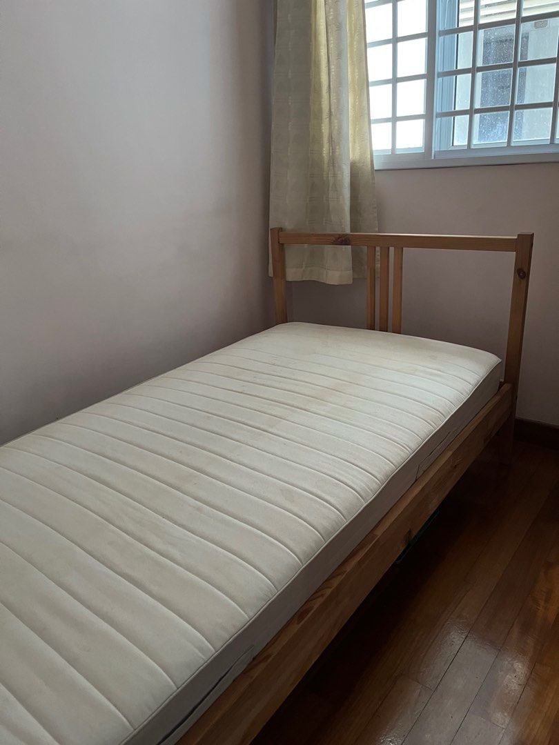 IKEA Single bed and mattress, Furniture & Home Living, Furniture, Bed Frames & Mattresses on