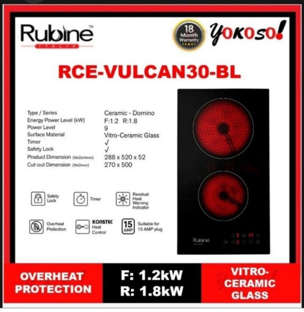 RUBINE Induction cooker, TV & Home Appliances, Kitchen Appliances, Hobs