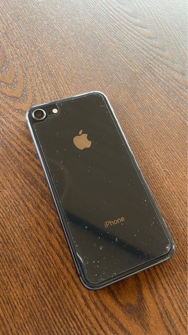 iPhone 8 (Black, 64gb, with free case) (Category: iPhone 8 Series) located in Quezon City. Submitted by quebidsss (Listing ID 1234465512, Image 3). Description: iPhone 8 64gb Black -Battery health 77% -comes with original box -comes with free black case -camera works well -audio input and output works well -touch ID is defective.