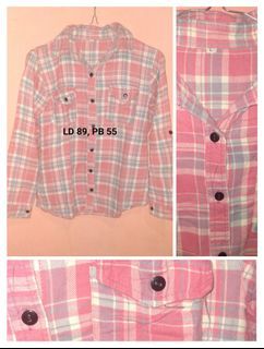 Kemeja Flanel Kotak2 Pink
