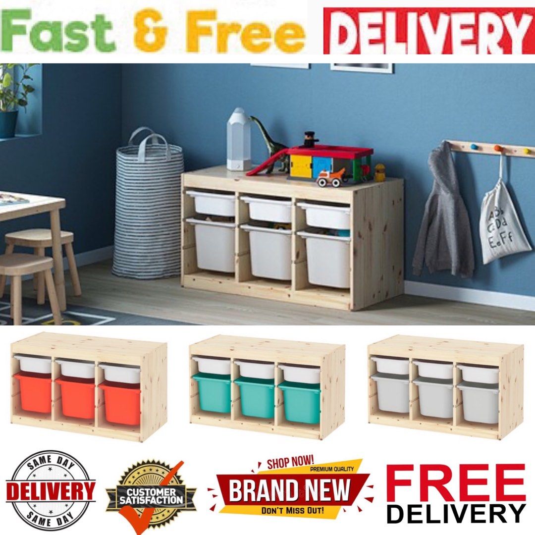 Kids room storage toy storage light wood toy storage with boxes ALEX