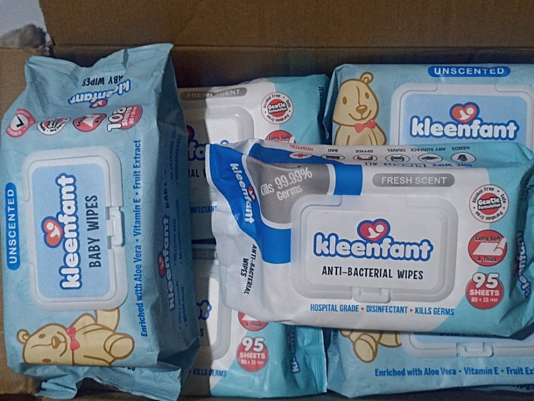 KLEENFANT WIPES ANY VARIATION (Category: Diapers & Baby Wipes) located in Manila. Submitted by sweetieteapascua (Listing ID 1234516487, Image 2). Description: ORIGINAL PACKAGING SEALED KLEENFANT WIPES UNSCENTED, ANTIBACTERIAL,BABYSCENT 75PESOS ONLY! MESSAGE ME ON FB SWEETIETEA PASCUA PAYMENT METHOD -COD GCASH BANKTRANSFER.