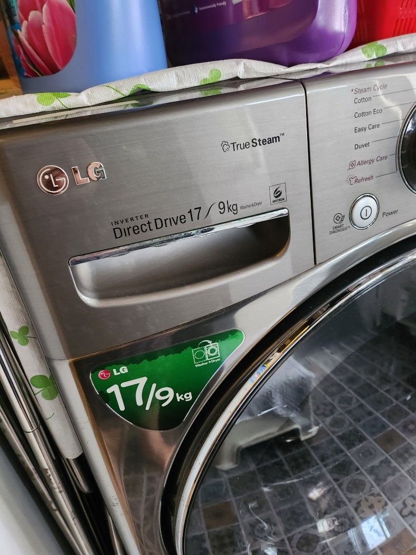 LG True Steam 17kg/9kg washer cum dryer, TV & Home Appliances, Washing