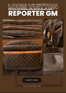 AUTHENTIC Louis Vuitton Reporter GM Monogram PREOWNED (WBA880