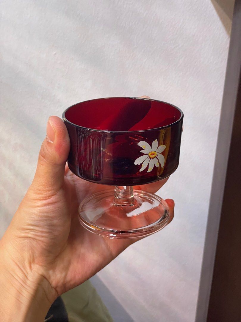 Vintage Ruby Red LUMINARC FRANCE Arcoroc Shot Glasses for