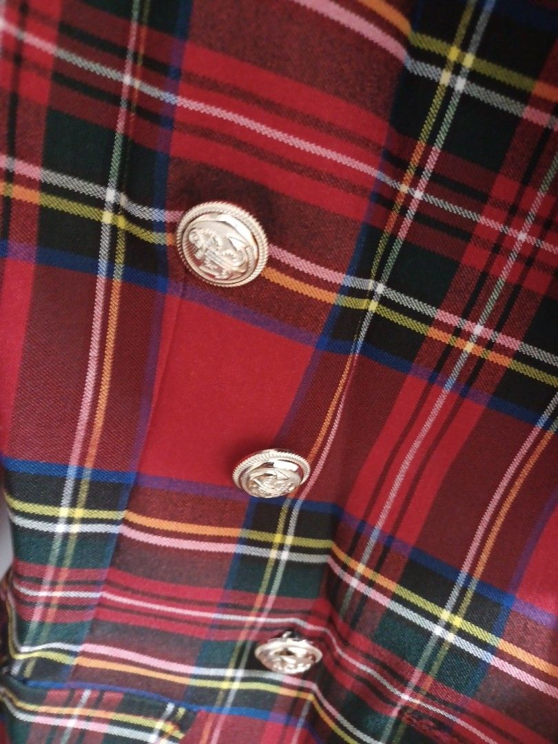 Red checked blazer sale dress
