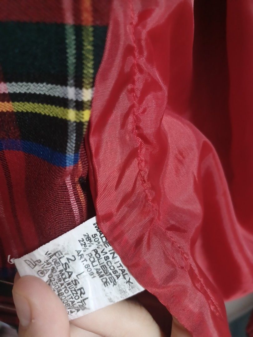Red checked blazer dress hot sale