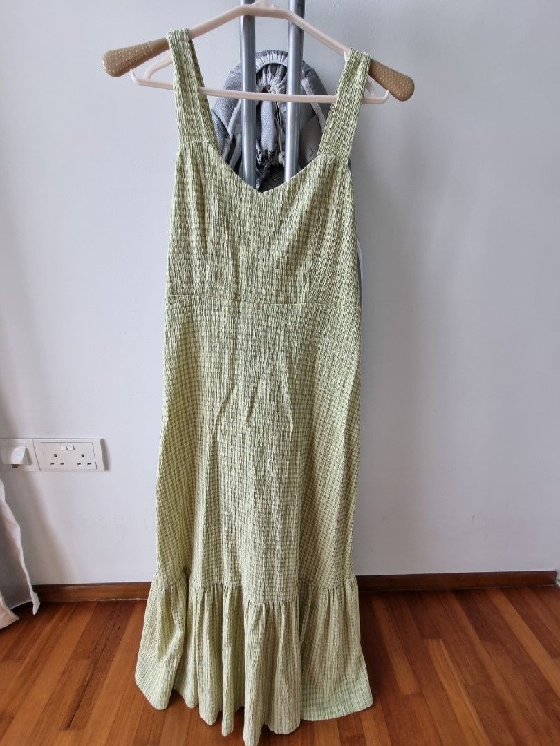 Mango gingham midi dress online