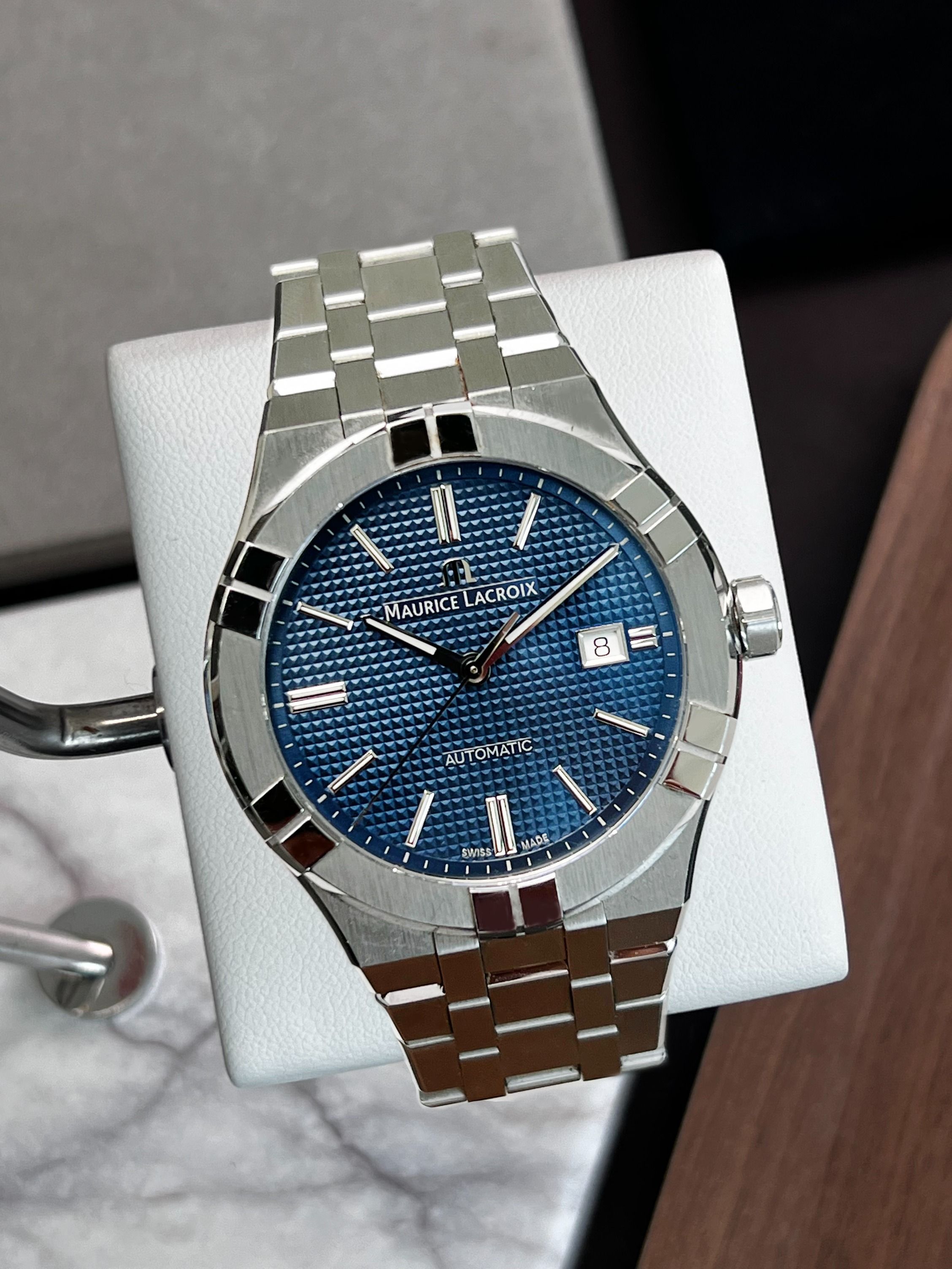 Maurice lacroix aikon clearance 42mm automatic blue dial