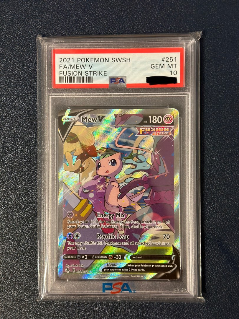 Mew V Alternate Art Fusion Strike 251/264 PSA 10, Hobbies & Toys