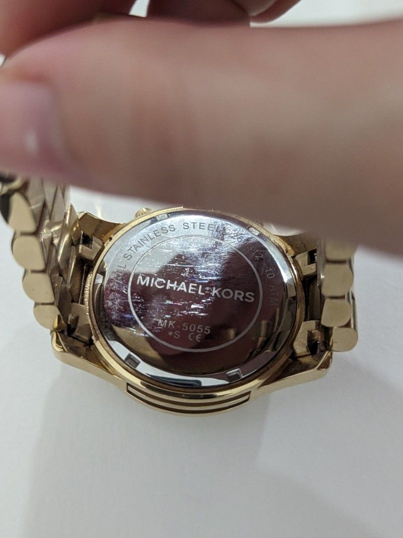 Michael Kors Runway MK5055 gold-tone steel watch with stopwatch fun...
