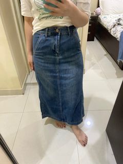 Midi denim skirt / long denim skirt / rok jeans midi
