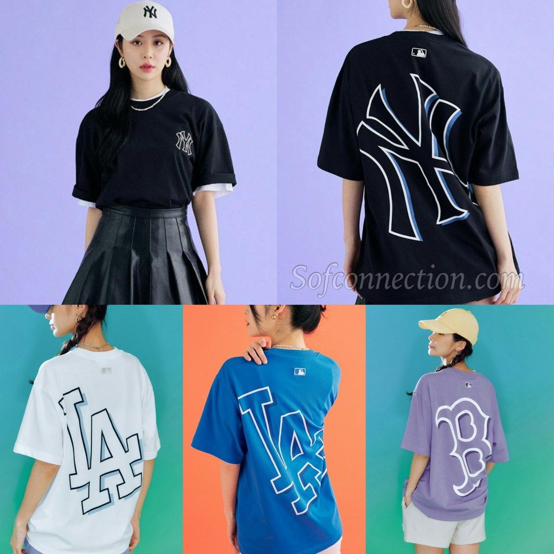 Mlb logo shirt womens clearance
