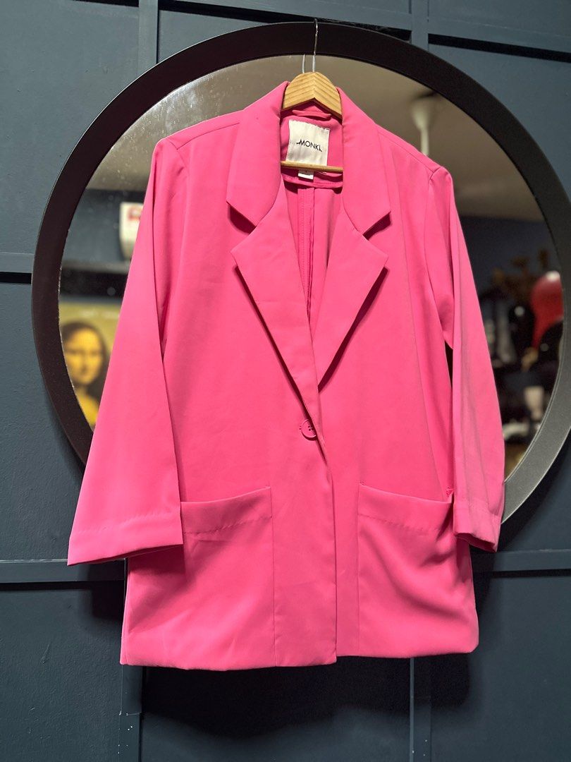 Monki Tailored Blazer hot pink Women s Fashion Coats Jackets