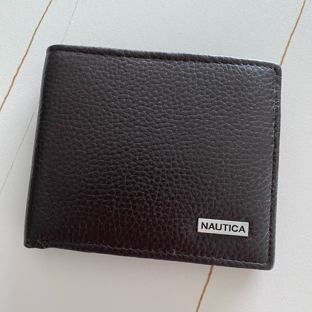 Nautica Men's Leather Wallet Brown Side Flip on Carousell
