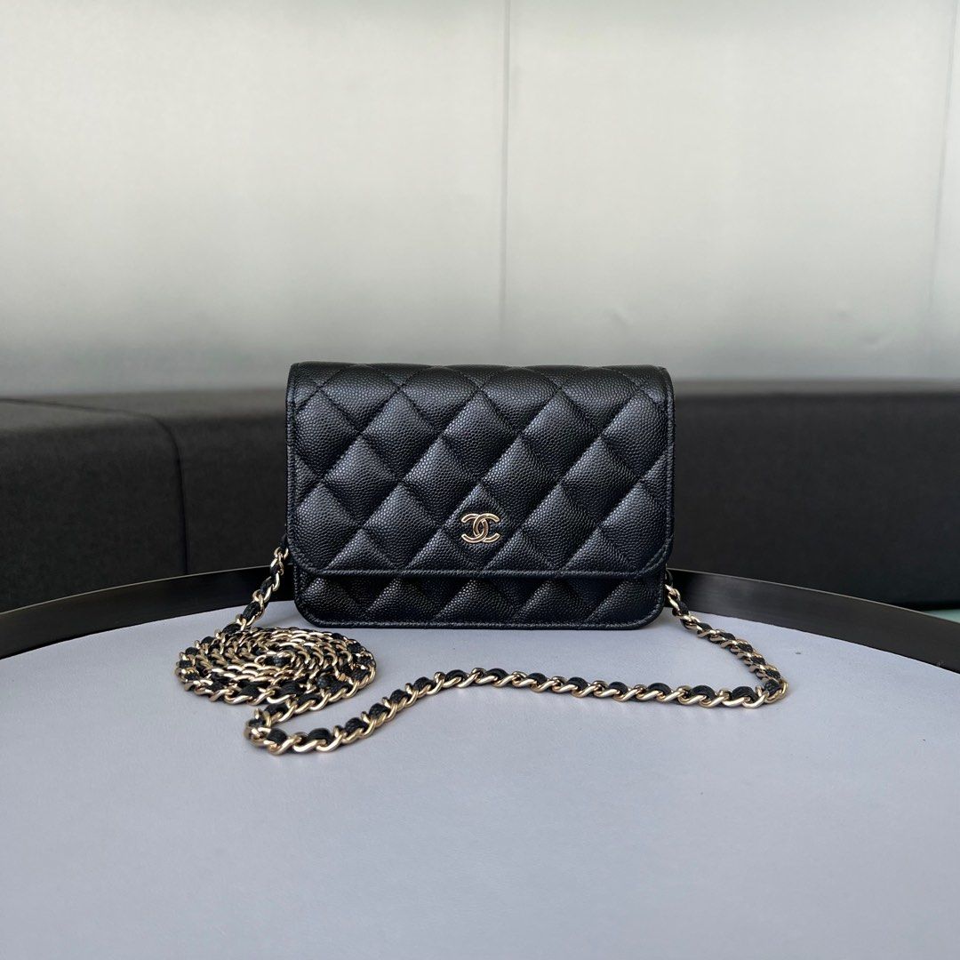 NEW Chanel Timeless CC Wallet On Chain Mini Caviar Black/ Lghw