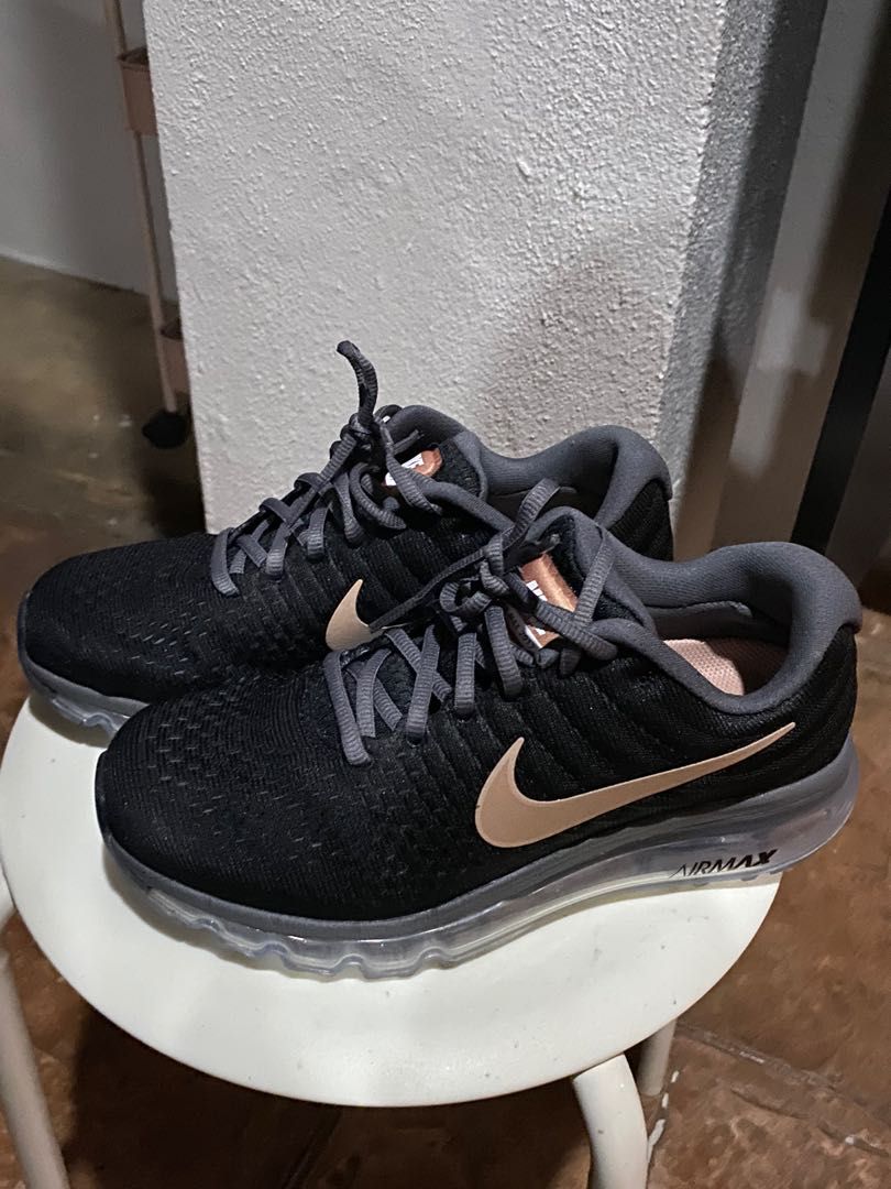 Reflective Nike air max black gold