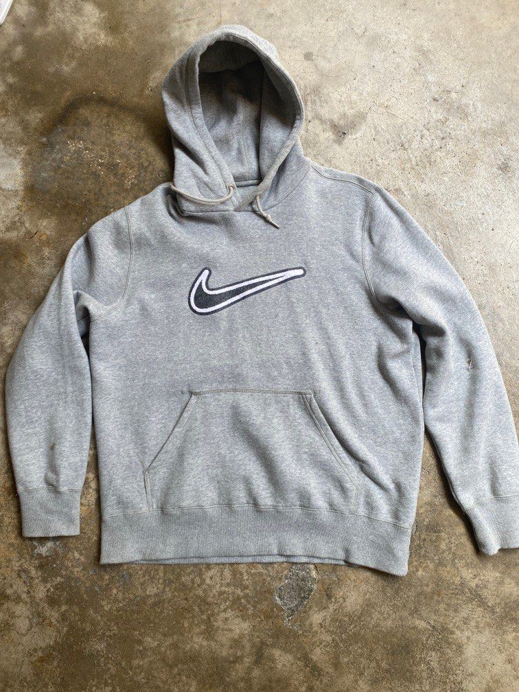 Nike Vintage Nike Big Swoosh Nike Embroidered Logo Hoodie Men s Fashion Muslim Wear Tops on Carousell