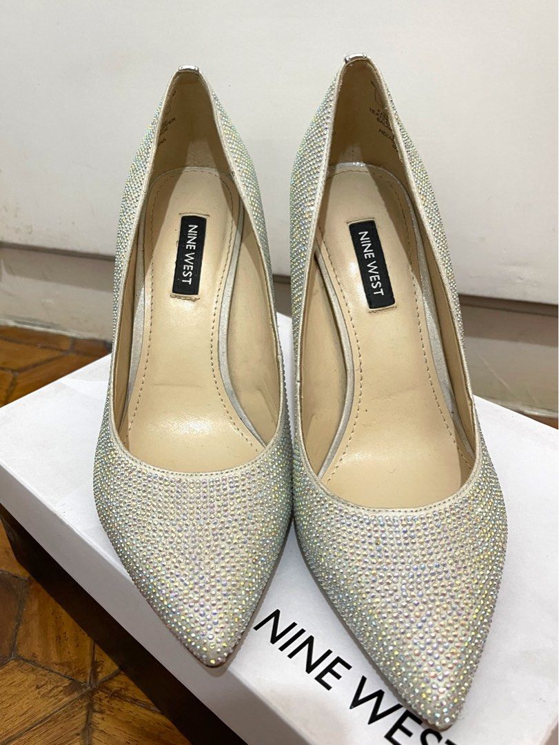 Nine West Silver Pumps High Heels Women s Fashion Footwear Heels on Carousell
