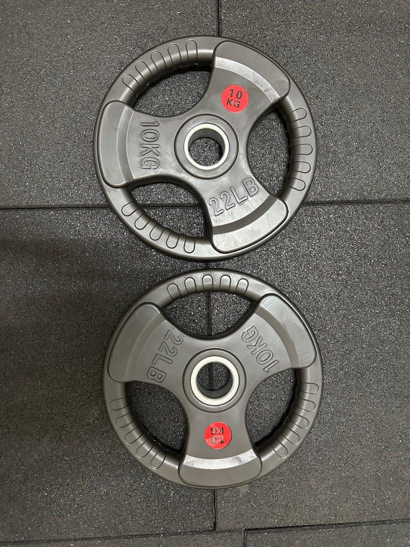 Olympic Rubber Weight Plate Set (2 x 10kg), Sports Equipment, Exercise