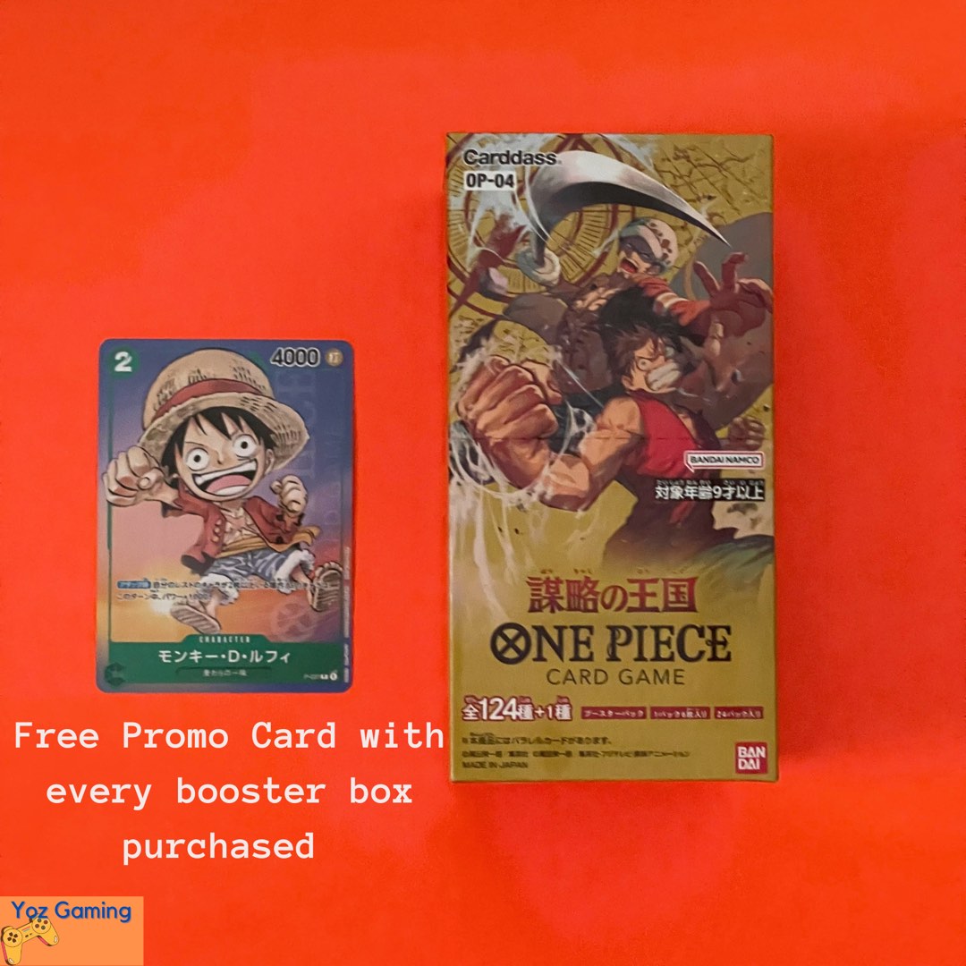 op 04 booster box One Piece Card Game One Piece TCG: Kingdoms Of Intrigue OP-04 Japanese Booster Pack – 6 Cards, Arabasta & Dressrosa Arc Theme The game features alt One Piece TCG: Kingdoms of