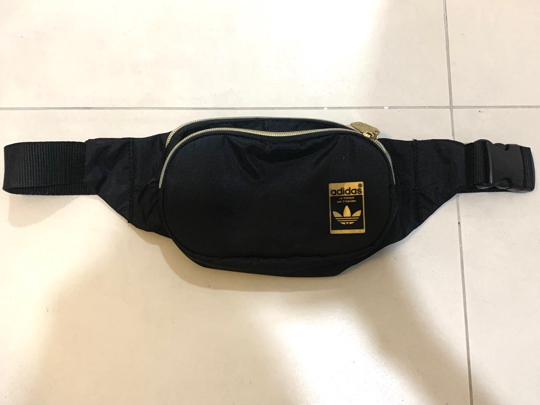 Adidas fanny pack discount black and gold