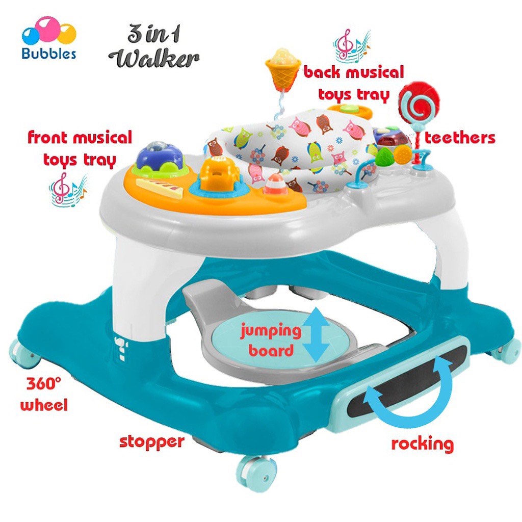 Original Bubbles 3 in 1 Baby Walker Jumper & Rocker Walker Jumpers