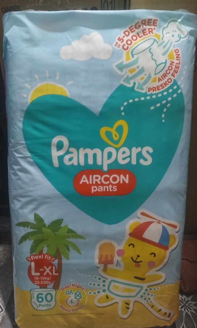 PAMPERS AIRCON ANGS L-XL (Category: Diapers & Baby Wipes) located in Manila. Submitted by sweetieteapascua (Listing ID 1234516894, Image 1). Description: ORIGINAL PACKAGING SEALED PAMPERS AIRCON PANTS L-XL 60PCS-600 WHAT YOU SEE IS WHAT YOU GET FOR LEGITIMACY MESSAGE ME ON FB SWEETIETEA PASCUA PAYMENT METHOD -COD GCASH BANKTRANSFER.