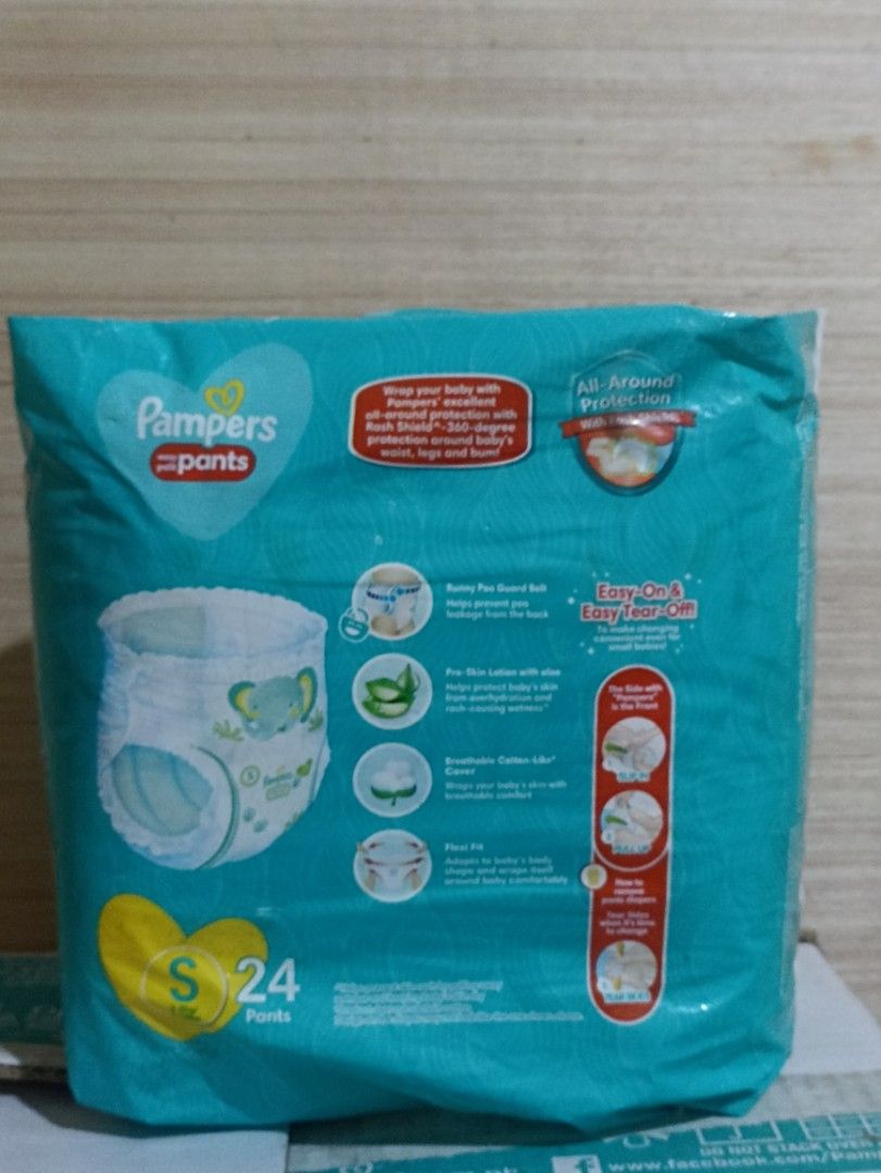 PAMPERS SMALL PANTS 24PCS. (Category: Diapers & Baby Wipes) located in Manila. Submitted by sweetieteapascua (Listing ID 1234510570, Image 2). Description: ORIGINAL PACKAGING SEALED PAMPERS SMALL PANTS ALOE VERA 24PCS-220 PAYMENT COD,GCASH, BANKTRANSFER PICK UP POINT -BUKLURAN COURT PITONG BAHAY CALOOCAN CITY.