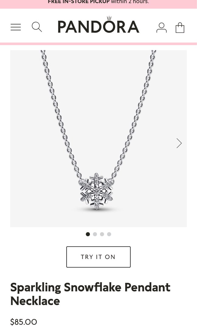 Pandora snowflake necklace pendant online