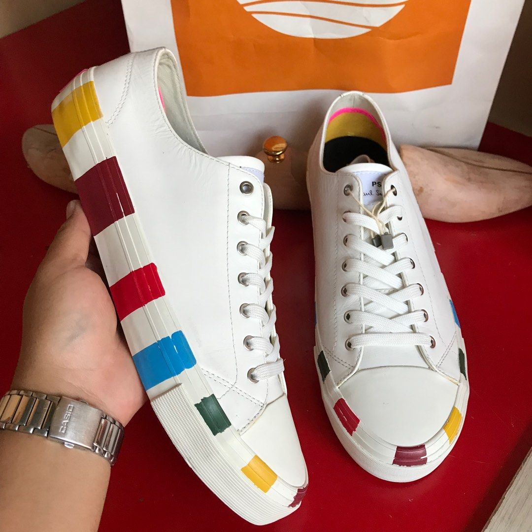 Paul Smith PS Authentic Sneakers Rainbow Leather white size 45