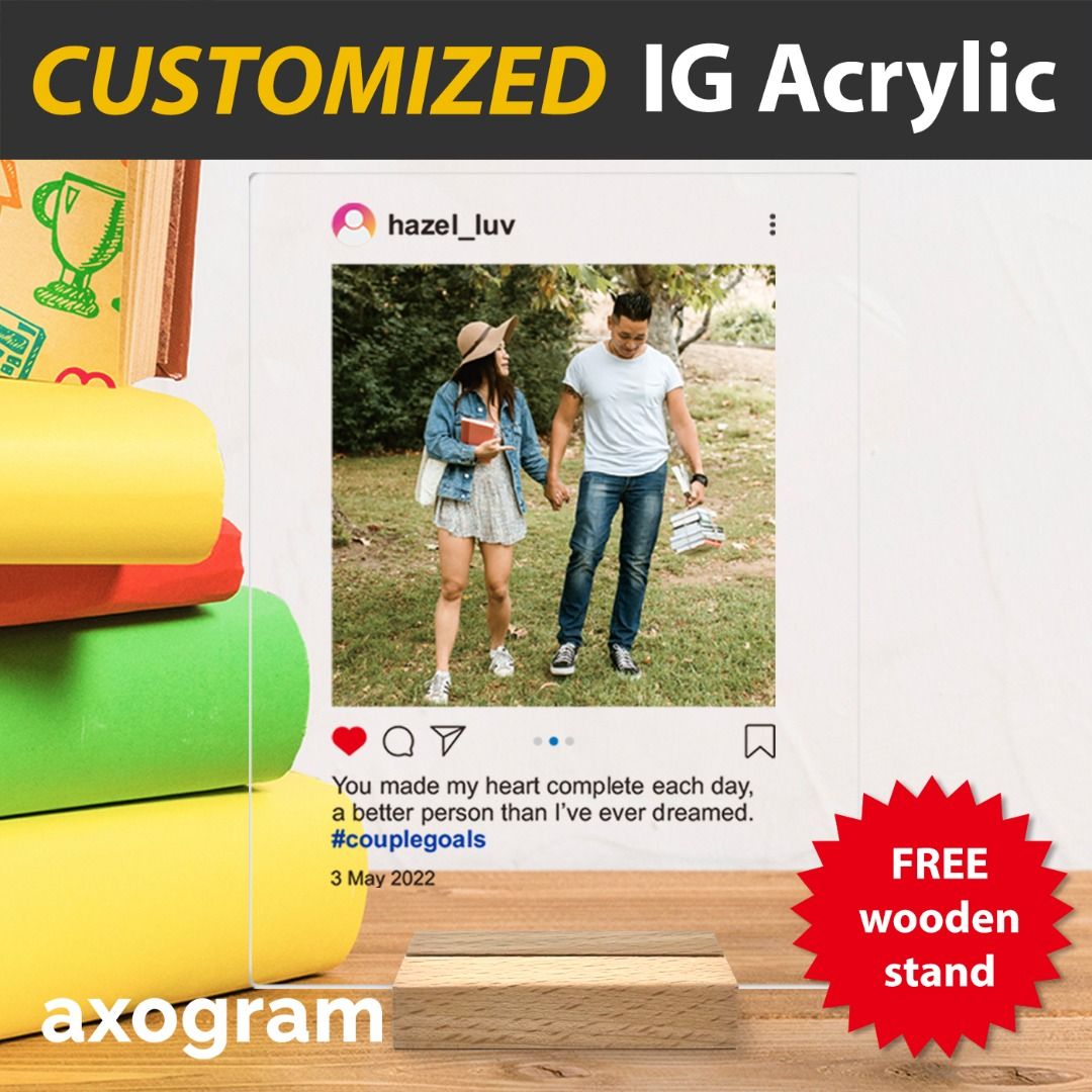 Personalised Instagram Post Keychain Customised IG Frame Moment