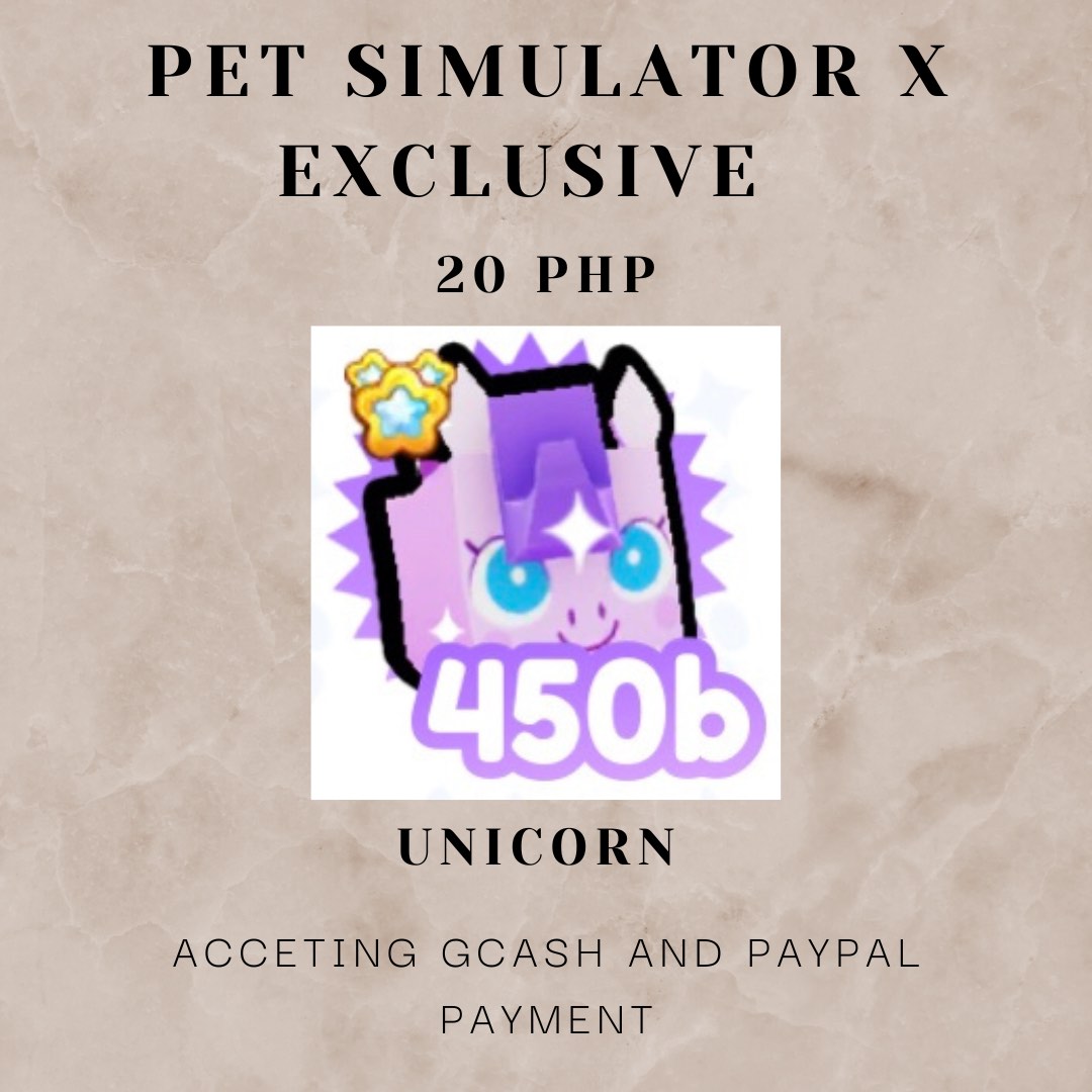 Pet Simulator X Unicorn, Video Gaming, Gaming Accessories, InGame