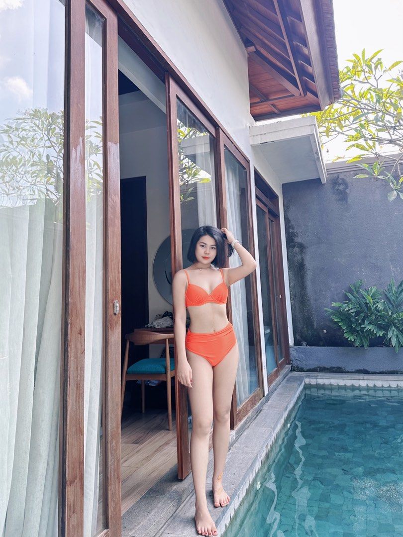 Push up bikini clearance with high waisted bottoms