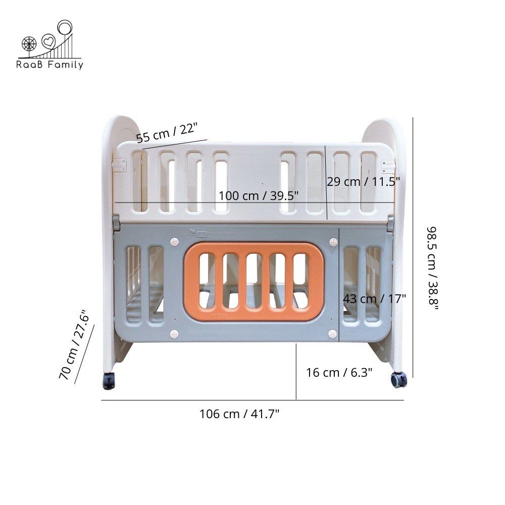 RaaB Family Non Toxic Baby Cot, Babies & Kids, Baby Nursery & Kids