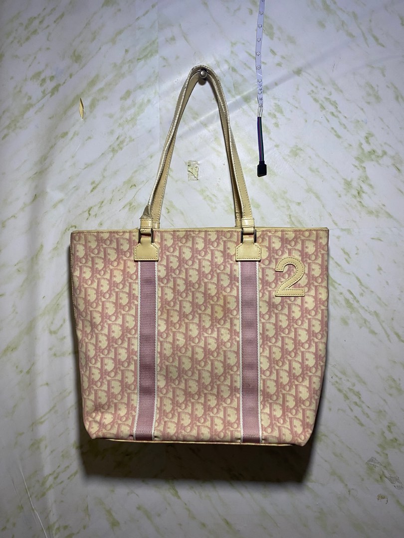 Dior NO 2 Pink Monogram Trotter Shopper Tote Bag Upcycle Ready Leather  ref.647635 - Joli Closet