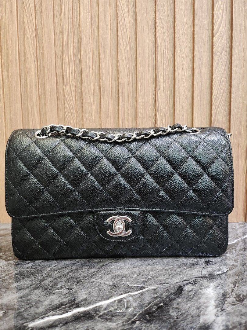 Receipt* Like Brand New Chanel Double Classic Flap Bag Black Caviar with  silver Hardware Microchip version. Year 2022., Luxury, Bags & Wallets on  Carousell