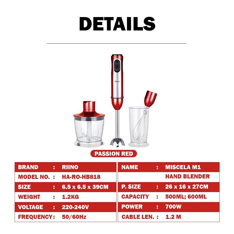 [New] Riino Miscela M1 Hand Blender / Processor, TV & Home Appliances