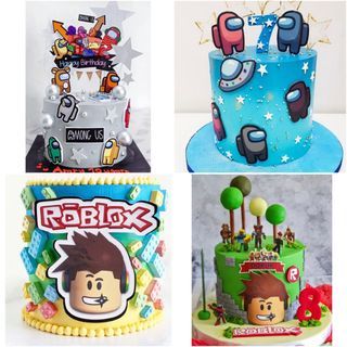 Roblox birthday cake/ Among Us birthday cake