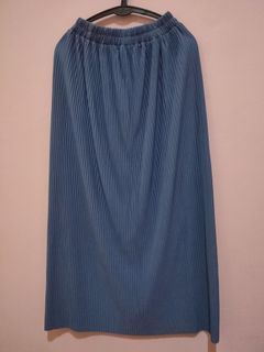 Rok Plisket (Cutting Lurus) warna denim