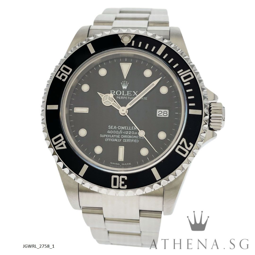 ROLEX OYSTER PERPETUAL DATE SEA DWELLER D SERIES BLACK DIAL WITH BOX CERT DATED 03 2006 16600 JGWRL 2758