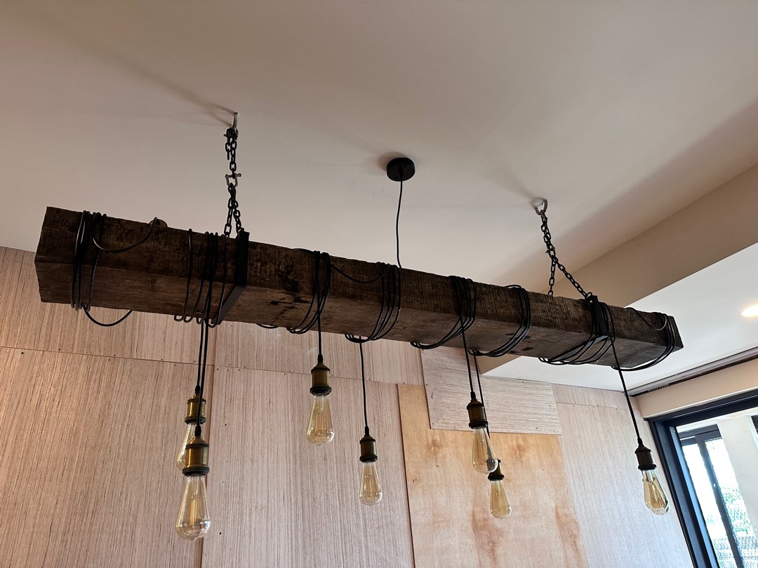 Rustic Railway Track Chandelier, Furniture & Home Living, Lighting