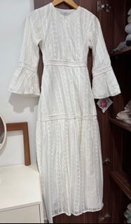 sambione white long dress