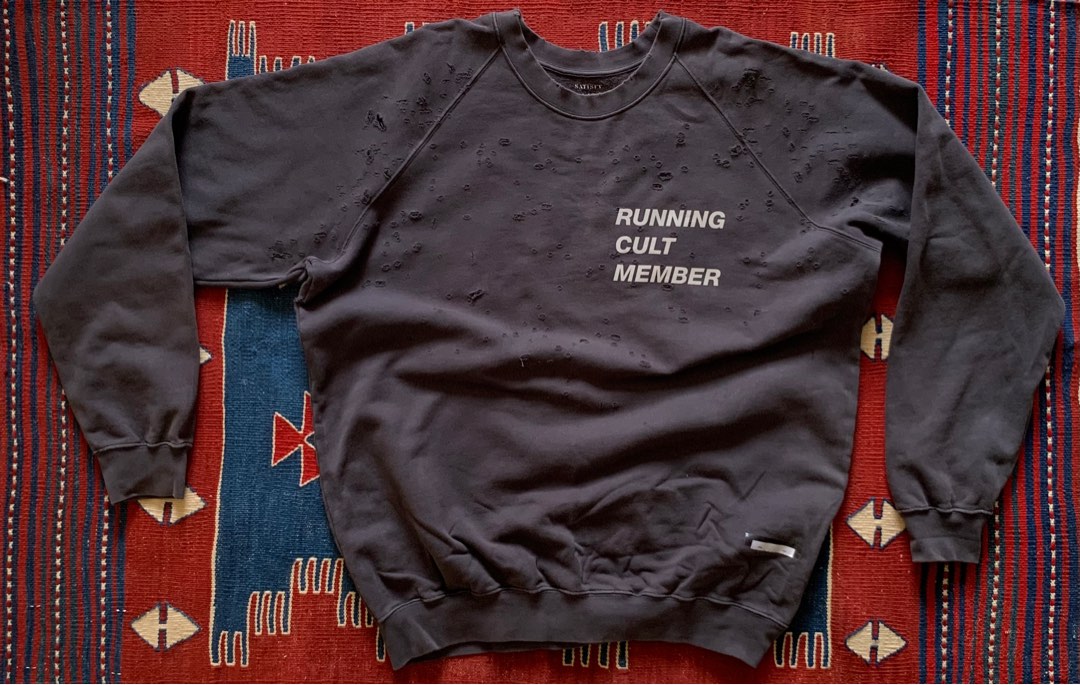 Satisfy Running Cult Member Moth Eaten Sweatshirt Men s Fashion