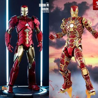 Set of 2 Hot Toys Iron Man Retro Ver Sneaky Bones 1/6 scale figure