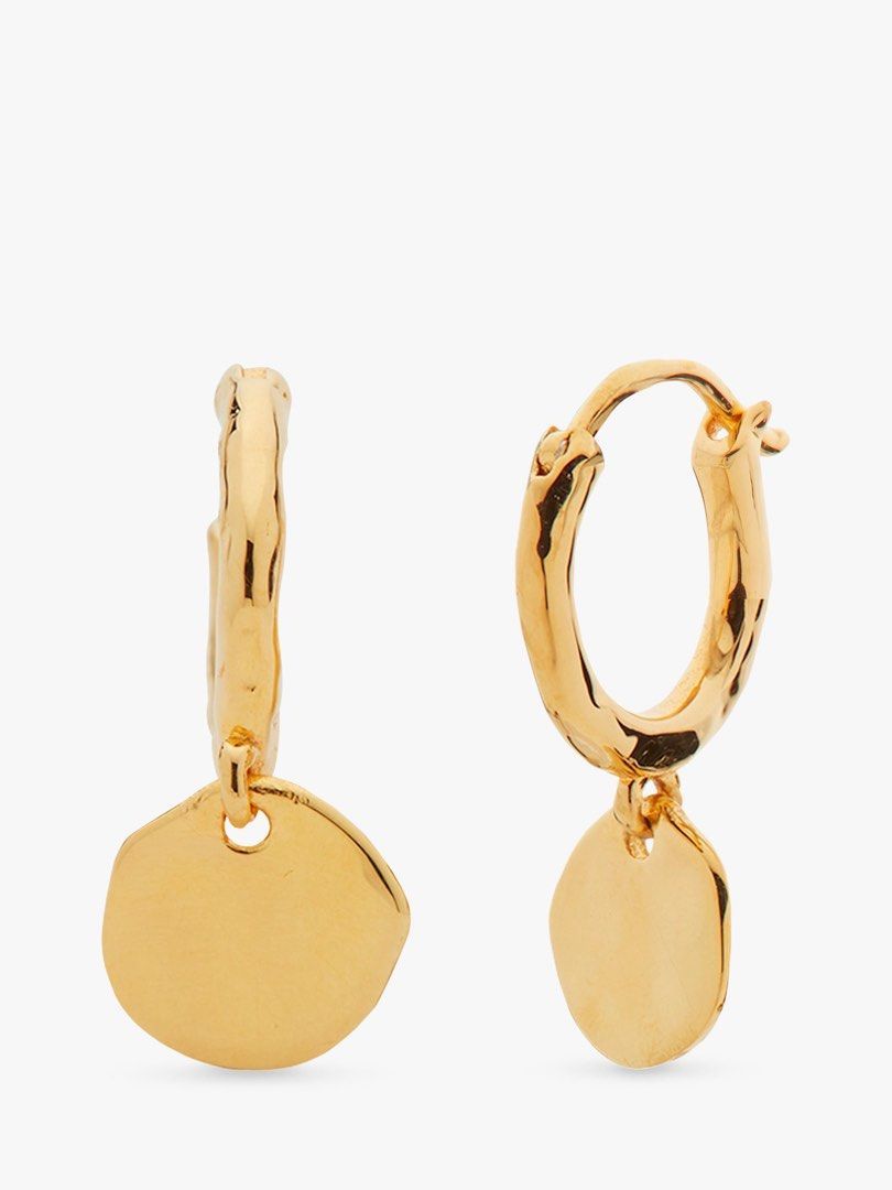 Monica Vinader Swirl Stud Earrings One-Size, Gold at John Lewis & Partners